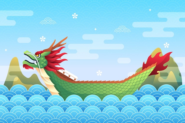 Dragon boat background style