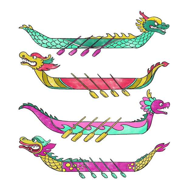 Free vector dragon boat collection