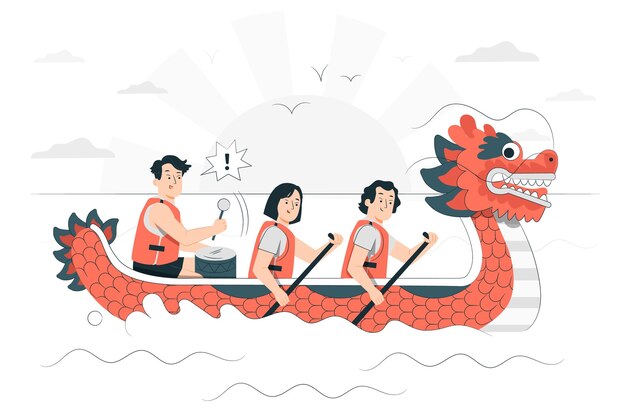 Dragon boat festival concept illustration