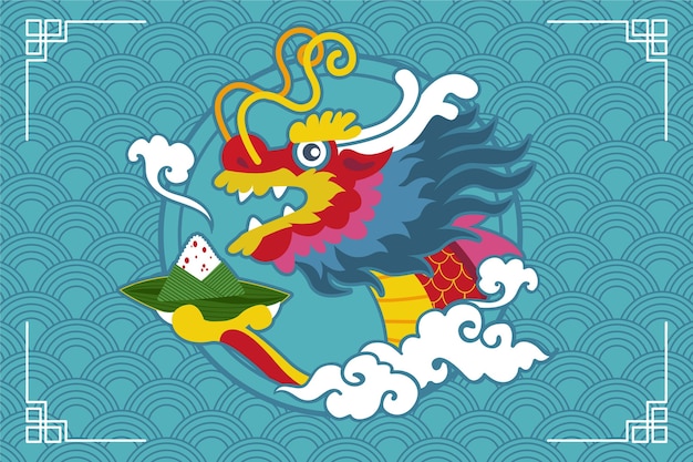 Dragon boat zongzi background concept