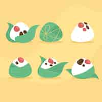 Free vector dragon boats zongzi collection