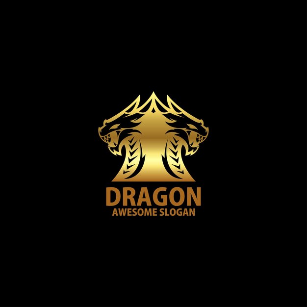 Dragon circle logo design icon gradient color