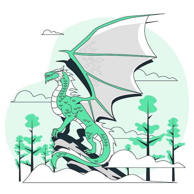 Free vector dragon concept illustration