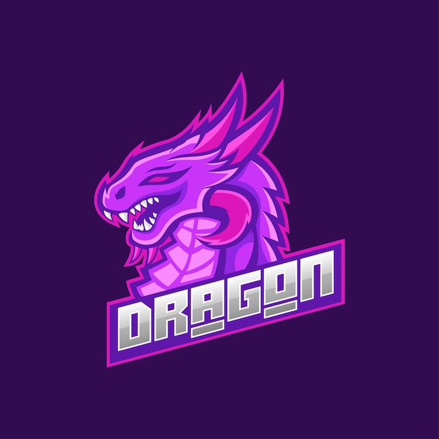 Free vector dragon esport logo illustration