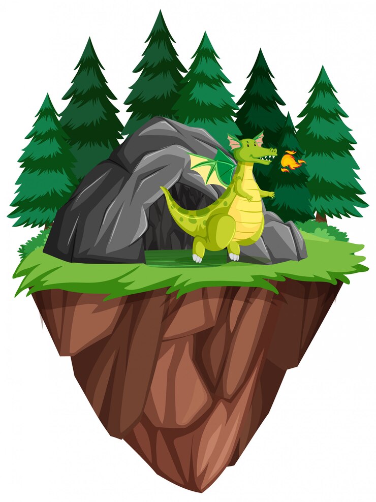 Free Vector a dragon live in the cave