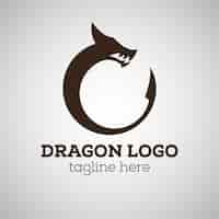 Vettore gratuito drago logo con slogan