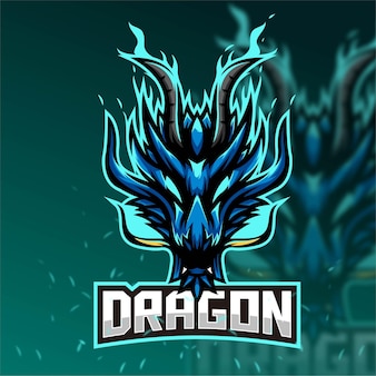 Dragon mascot esport gaming logo vector design