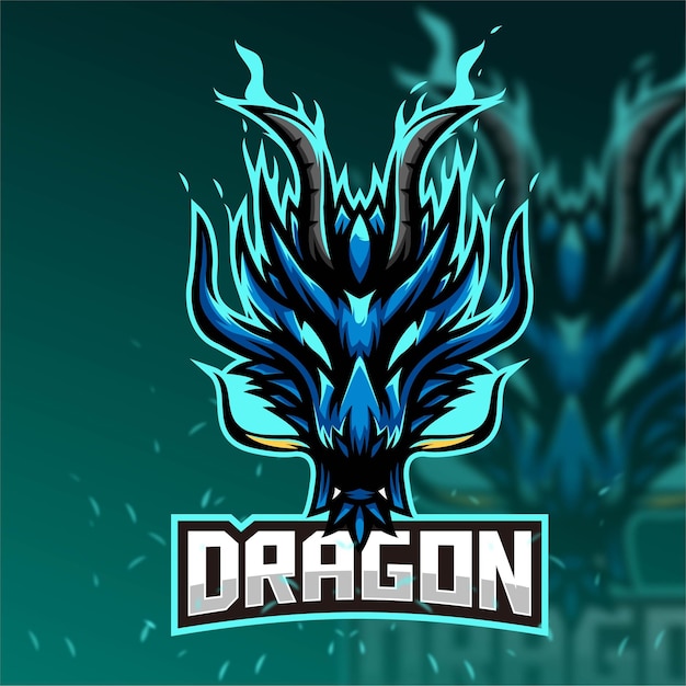 Векторный дизайн игрового логотипа Dragon Mascot esport