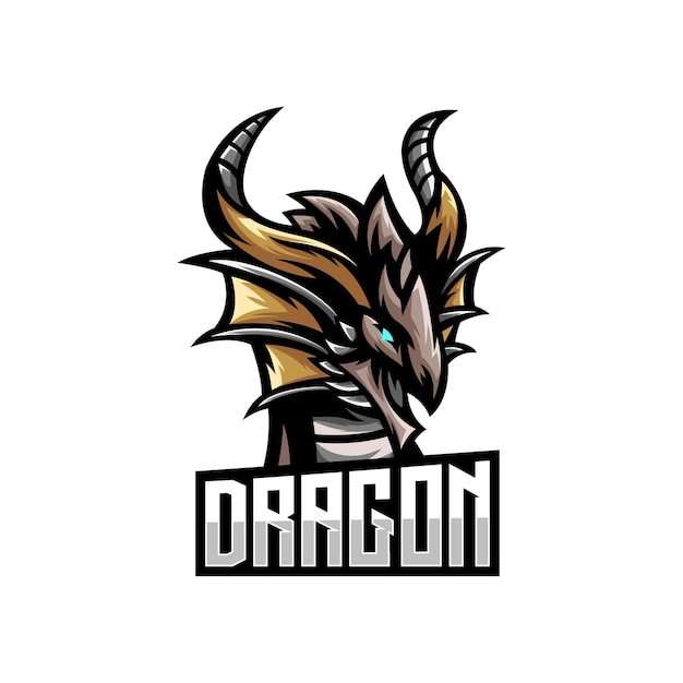 Free vector dragon mascot esport illustration logo