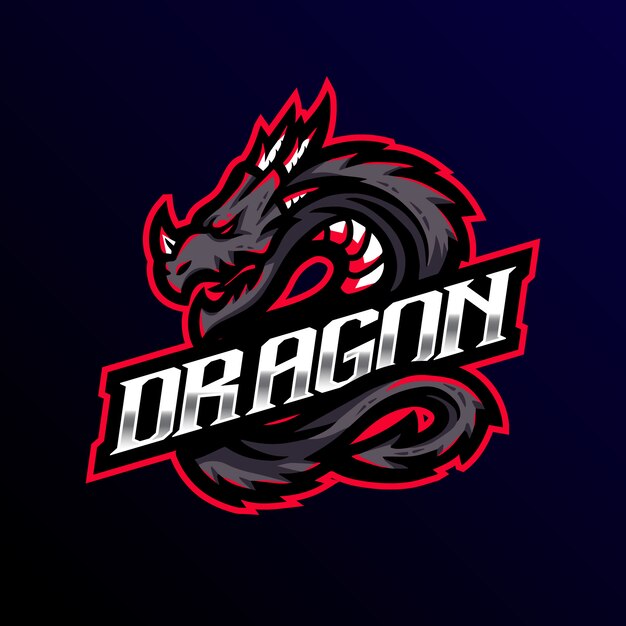 Premium Vector | Dragon mascot logo esport gaming illustration