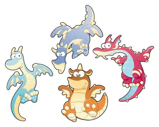 Free Vector dragon's family