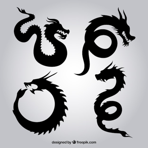 Dragon silhouettes