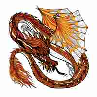 Free vector dragon sketch color