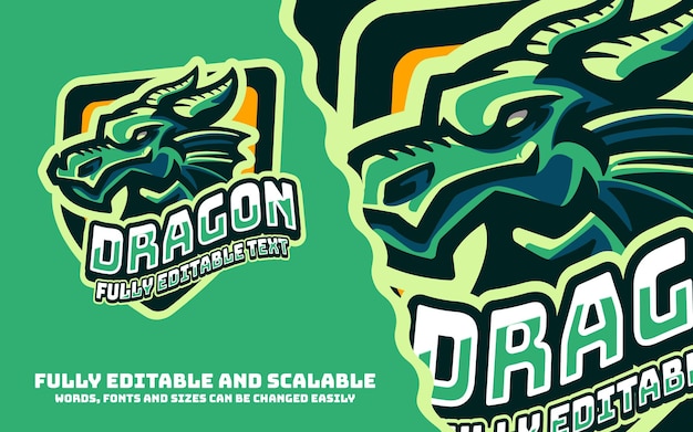 Vettore gratuito logo delle mascotte sportive del drago