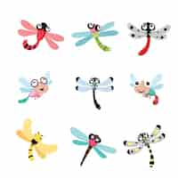 Free vector dragonfly designs collection