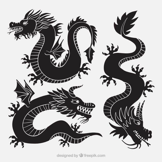 dragons collection in black color