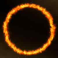 Free vector dramatic orange circle fire frame