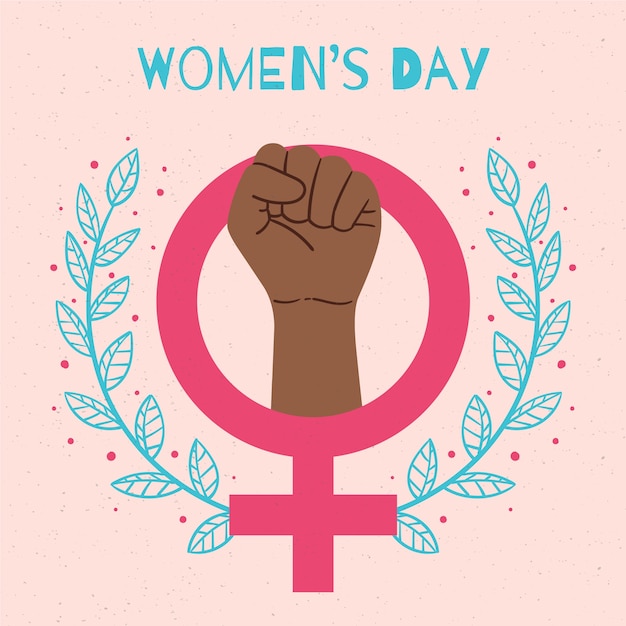 Free vector draw empowering womens day