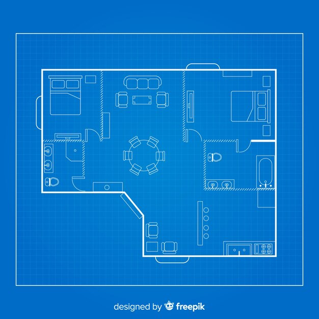 設計図に家のスケッチを描く