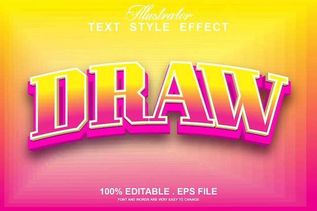 Draw text effect editable
