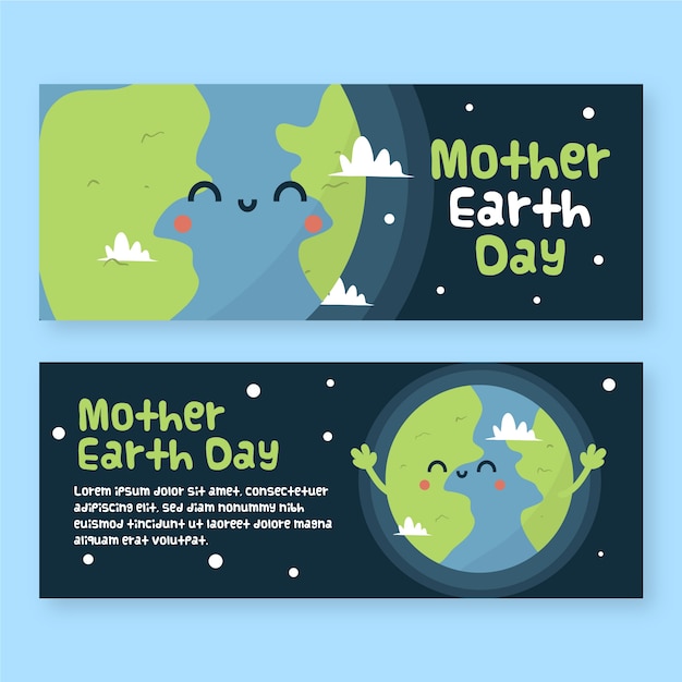 Drawign of mother earth day banner design