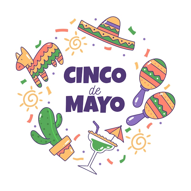 Free Vector Drawing of cinco de mayo