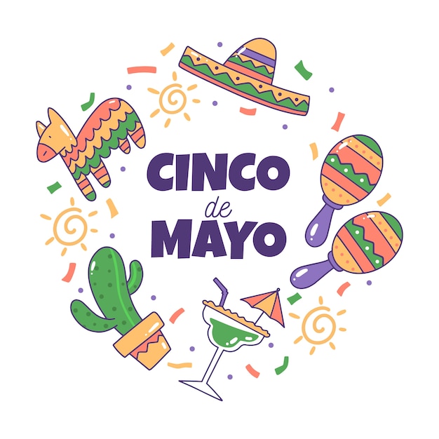 Free vector drawing of cinco de mayo