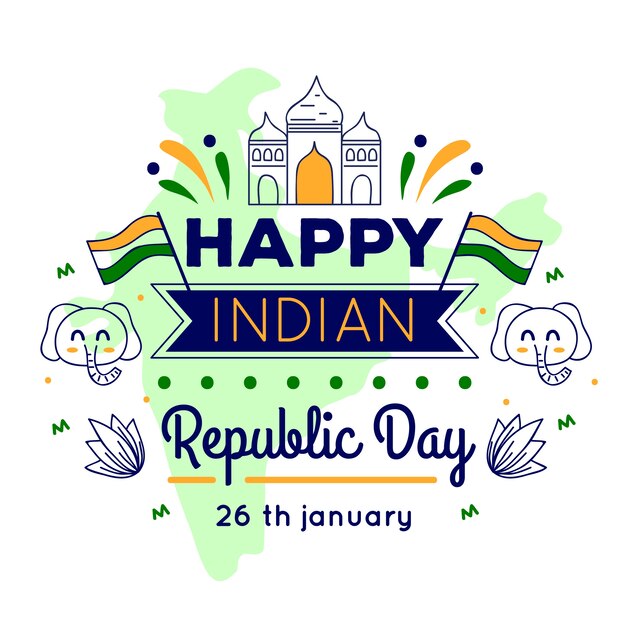 Free vector drawing concept for indian republic day