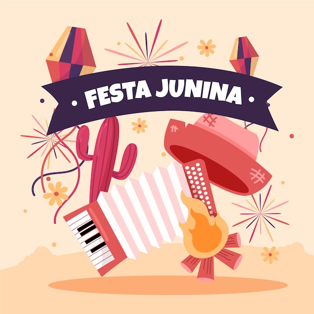 Vettore gratuito disegno del tema festa junina