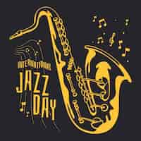 Free vector drawing internationl jazz day concept