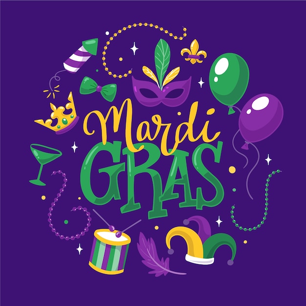 Free vector drawing of mardi gras concept