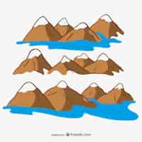 Free vector drawing mountains design