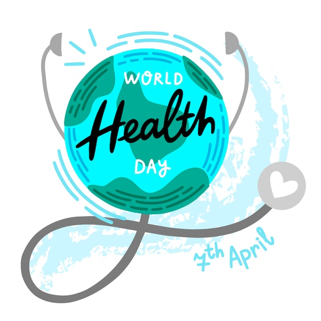 Рисование концепции всемирного дня здоровья