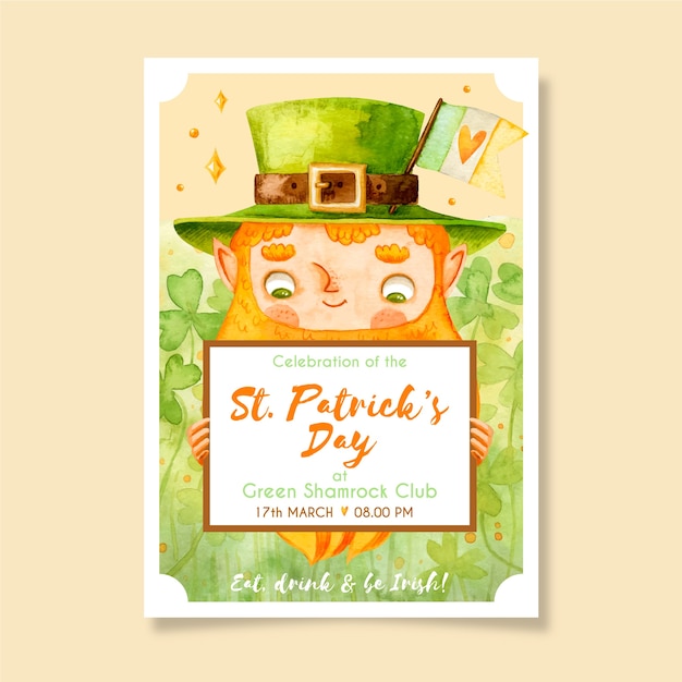 Drawing of  st. patricks day poster template