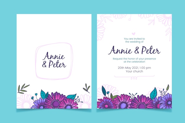 Free vector drawing of wedding invitation design