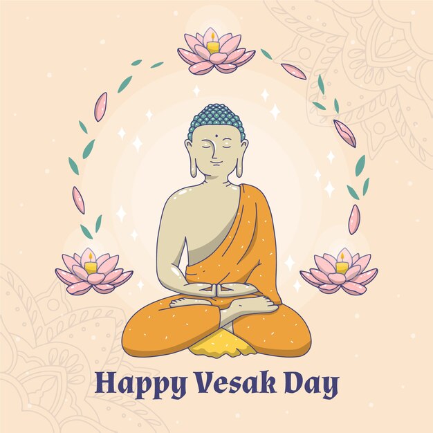 Drawing with happy vesak day celebration