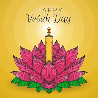 Drawing with happy vesak day event Free Vector