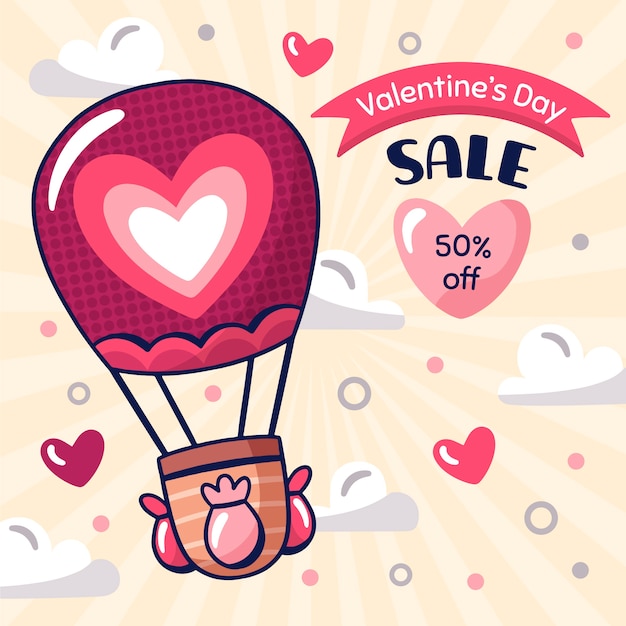 Free vector drawing with valentines day sale theme