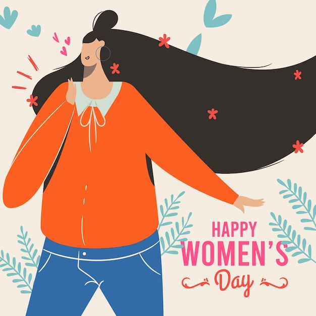 Drawing with women day theme