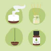 Free vector drawn aromatherapy element set