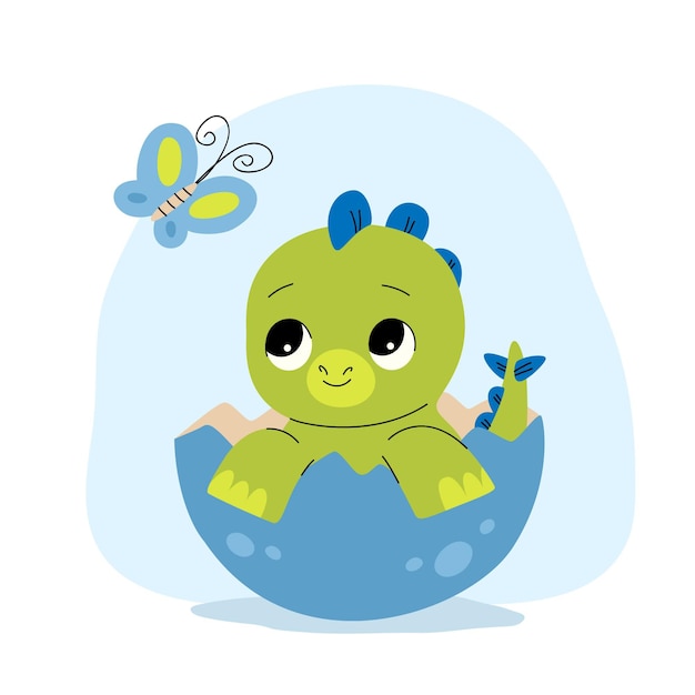 Drawn baby dinosaur illustrated