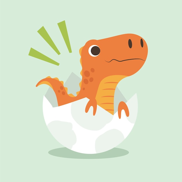 Free vector drawn baby dinosaur illustrated