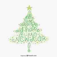 Free vector drawn christmas tree