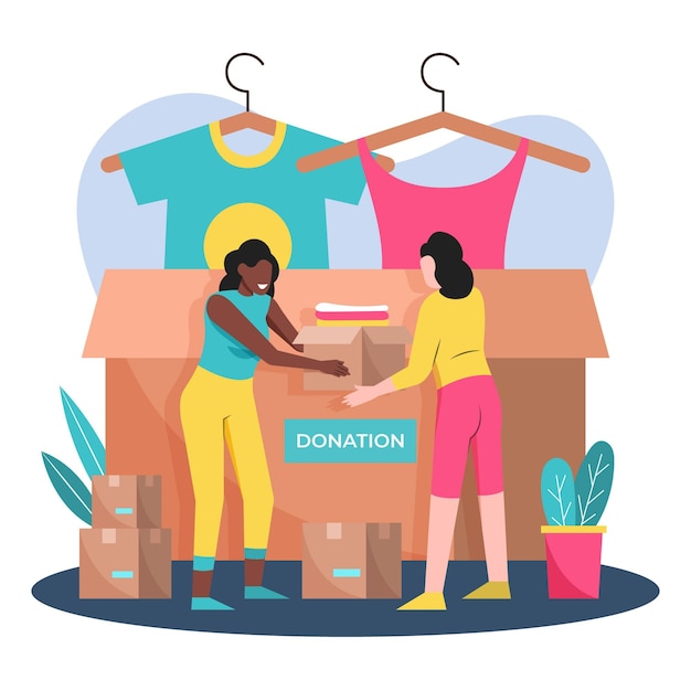 Free vector drawn clothing donation concept illustrated