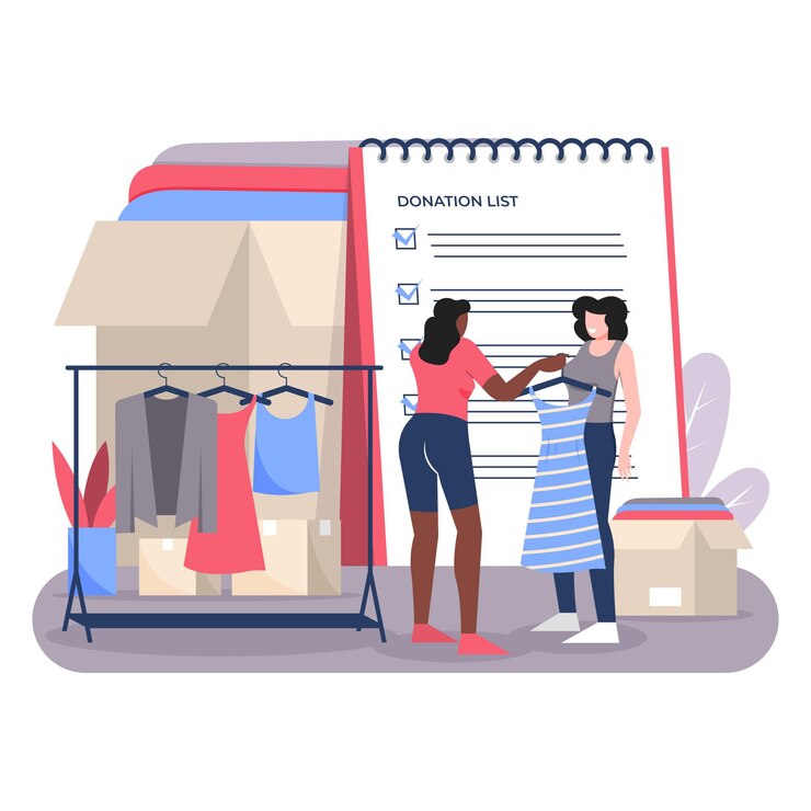 Free Vector drawn clothing donation concept illustrated