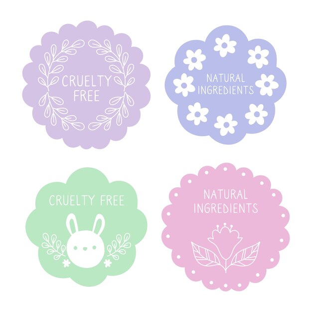 Drawn cruelty free badge pack