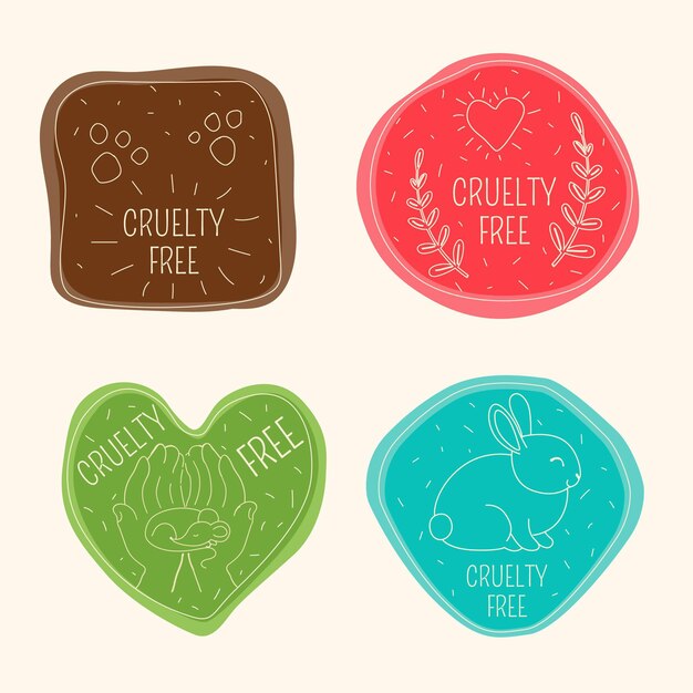 Drawn cruelty free badges pack