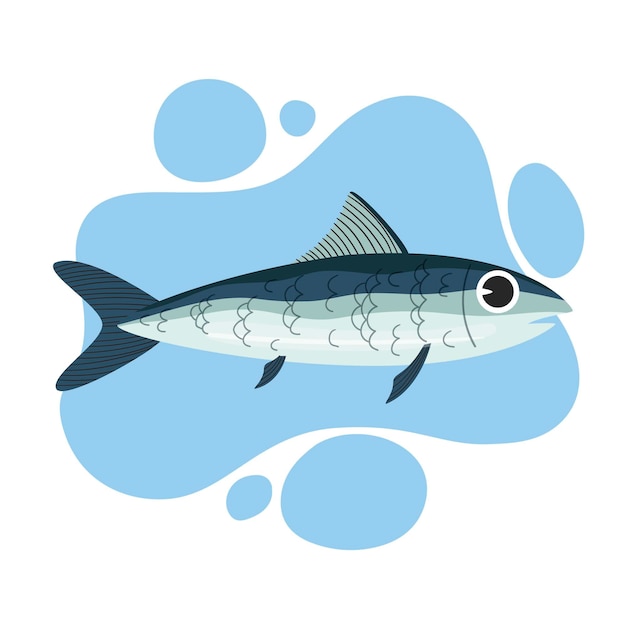 Drawn delicious sardine illustration