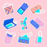 Free vector drawn face mask storage case pack