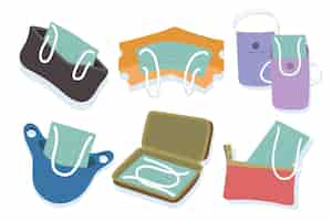 Free vector drawn face mask storage cases